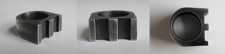 3 Column Ring - Brutal Jewellery