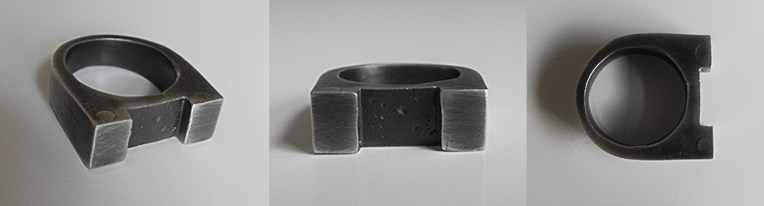 2 Column Ring - Brutal Jewellery